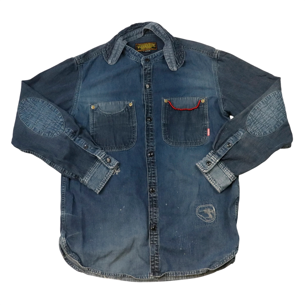 Vintage Neighborhood Blue Denim Button Up Size L